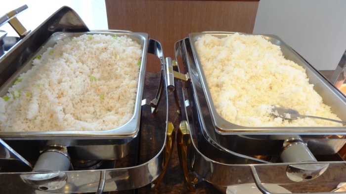 Garlic Rice and Plain Rice.